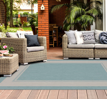 Outdoor Rugs Portobello Collection Aqua Cream