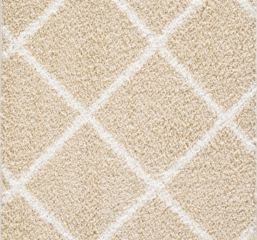 Shaggy Rug Lined Lumora Diamond Beige/Ivory