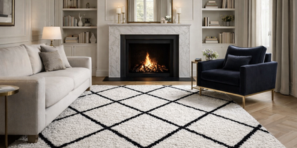 Open-Plan Living Room Shaggy Rug Ideas That Define Comfortable Zones