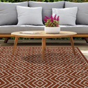 Best Styling Angle: How to Style a Terra Cream Diamond Outdoor Rug with Rattan & Wooden Furniture