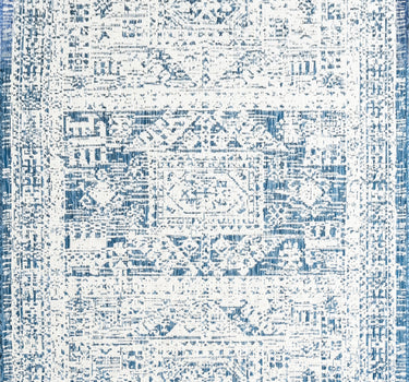 Indoor Rugs Retro Frame - Blue / Cream