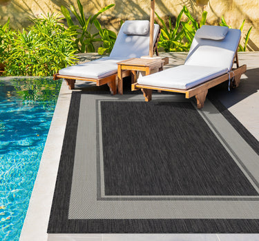 Outdoor Rugs Portobello Collection Anthracite Cream