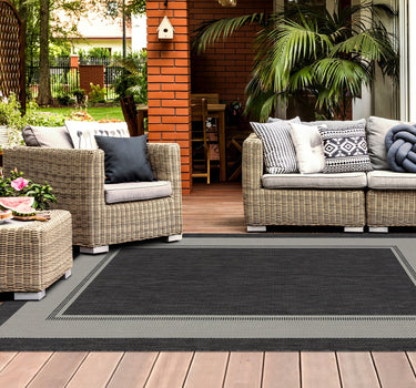 Outdoor Rugs Portobello Collection Anthracite Cream