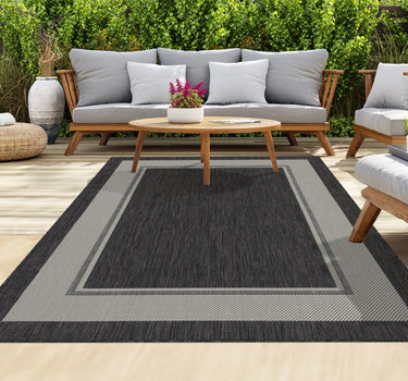 Outdoor Rugs Portobello Collection Anthracite Cream