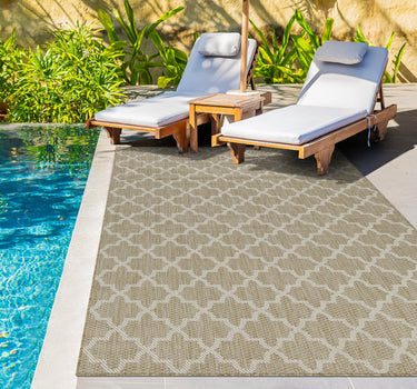 Outdoor Rugs Classic Portobello Collection Beige Cream