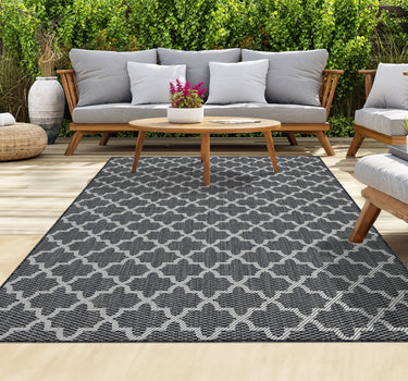 Outdoor Rugs Classic Portobello Collection Anthracite Cream