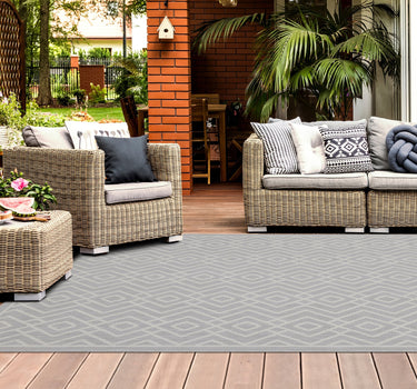 Outdoor Rugs Diamond Portobello Collection Grey Cream