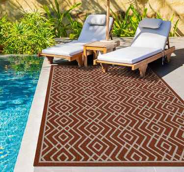 Outdoor Rugs Diamond Portobello Collection Terra Cream