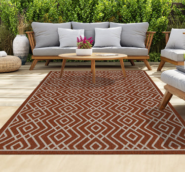 Outdoor Rugs Diamond Portobello Collection Terra Cream