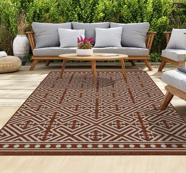 Outdoor Rugs Medallion Portobello Collection Terra Cream