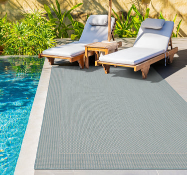 Outdoor Rugs Plain Portobello Collection Aqua Cream