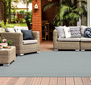 Outdoor Rugs Plain Portobello Collection Aqua Cream