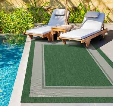 Outdoor Rugs Portobello Collection Green Cream