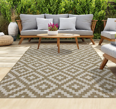 Outdoor Rugs Square Portobello Collection Beige Cream