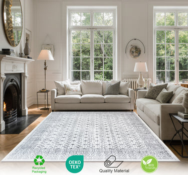 Traditional Area Rug – Super Soft,Weave Grey