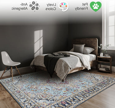 Hampton Area Rug– Super Soft,Medium Blue