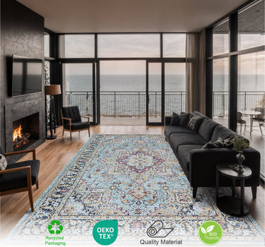 Hampton Area Rug– Super Soft,Medium Blue