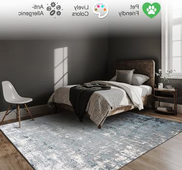 Abstract Area Rug – Super Soft,Blue