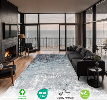 Abstract Area Rug – Super Soft,Blue