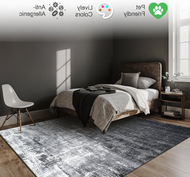 Abstract Area Rug – Super Soft,Grey