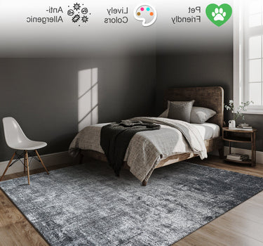 Abstract Area Rug – Super Soft,Anthracite