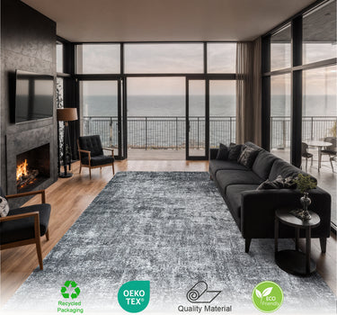 Abstract Area Rug – Super Soft,Anthracite