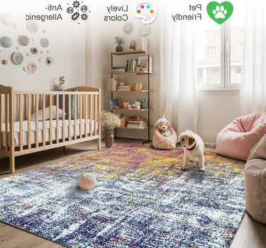 Abstract Area Rug – Super Soft,Pink