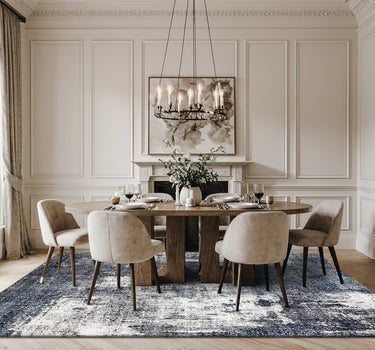 Modern Abstract Area Rug – Super Soft, Blue