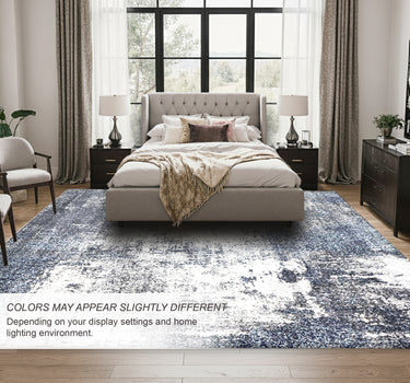 Modern Abstract Area Rug – Super Soft, Blue