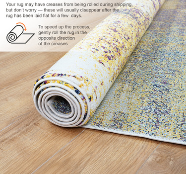 Modern Abstract Area Rug – Super Soft, Yellow 60*110