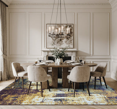 Modern Abstract Area Rug – Super Soft, Yellow