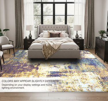 Modern Abstract Area Rug – Super Soft, Yellow