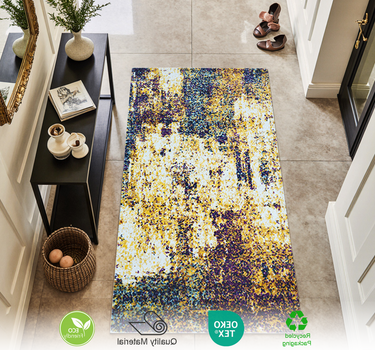 Modern Abstract Area Rug – Super Soft, Yellow 60*110