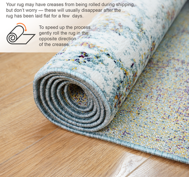 Modern Abstract Area Rug – Super Soft, Duck Egg Blue 60*110