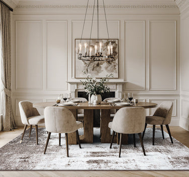 Modern Abstract Area Rug – Super Soft, Brown