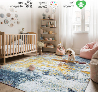 Modern Abstract Area Rug – Super Soft, Mix