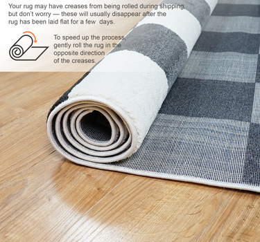 Plaid Area Rug – Super Soft,Grey 60*110