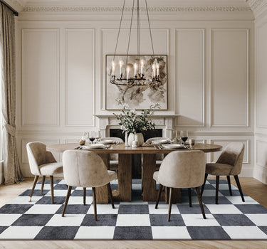 Plaid Area Rug – Super Soft,Grey