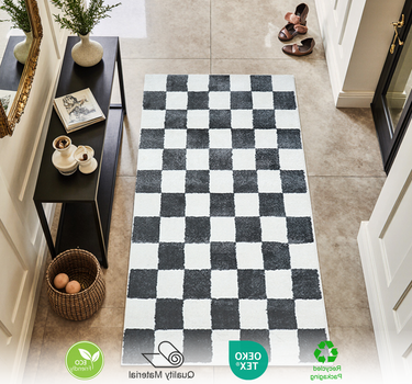 Plaid Area Rug – Super Soft,Grey 60*110