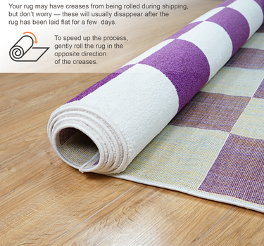 Plaid Area Rug – Super Soft,Liliac 60*110