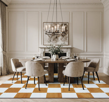 Plaid Area Rug – Super Soft,Gold