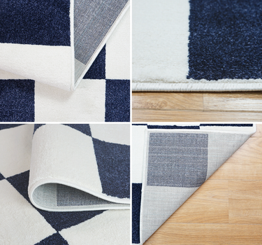 Plaid Area Rug – Super Soft,Dark Blue 60*110