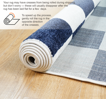 Plaid Area Rug – Super Soft,Dark Blue 60*110