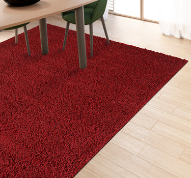 Shaggy Rug Lumora Plain Bordeaux / Dark Red