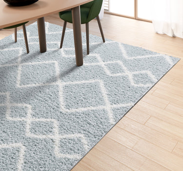 Shaggy Rug Lined Lumora Duckegg / Ivory