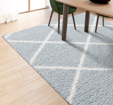 Shaggy Rug Lined Lumora Diamond Duckegg / Ivory