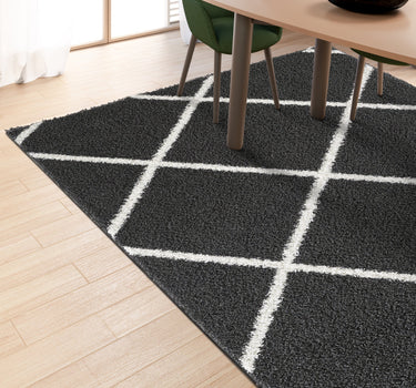 Shaggy Rug Lined Lumora Diamond Smoky Grey
