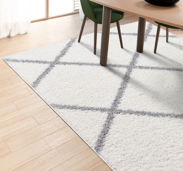 Shaggy Rug Lined Lumora Diamond White