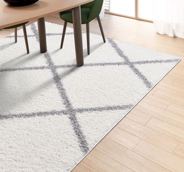 Shaggy Rug Lined Lumora Diamond White