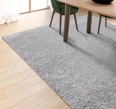 Shaggy Rug Lumora Plain Silver Grey